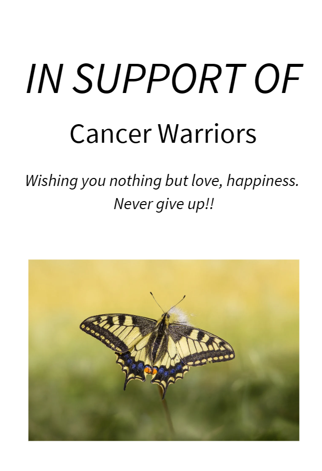 Photo shared for in support of Cancer Warriors