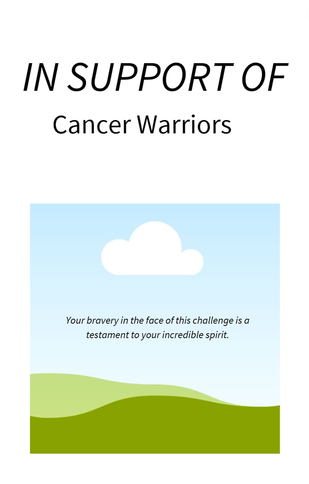 Photo shared for in support of Cancer Warriors