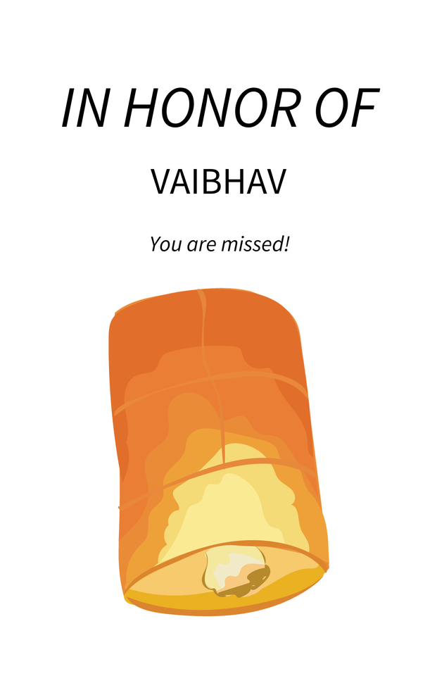Photo shared for in honor of Vaibhav