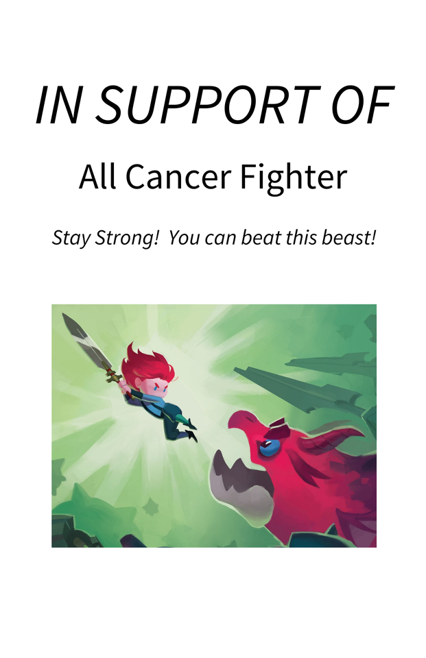 Photo shared for in support of All cancer fighters