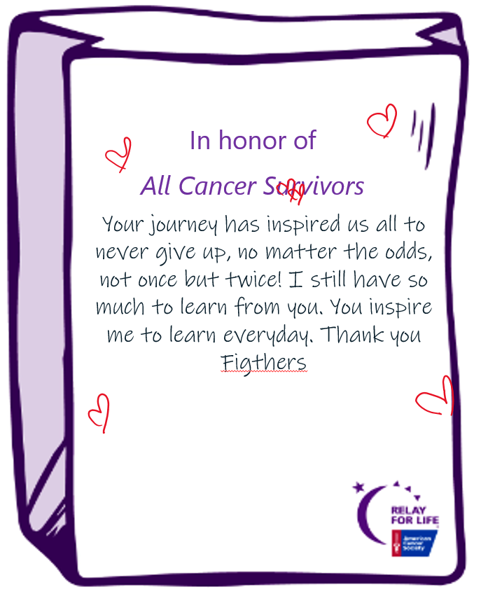 Photo shared for in honor of Cancer Survivor