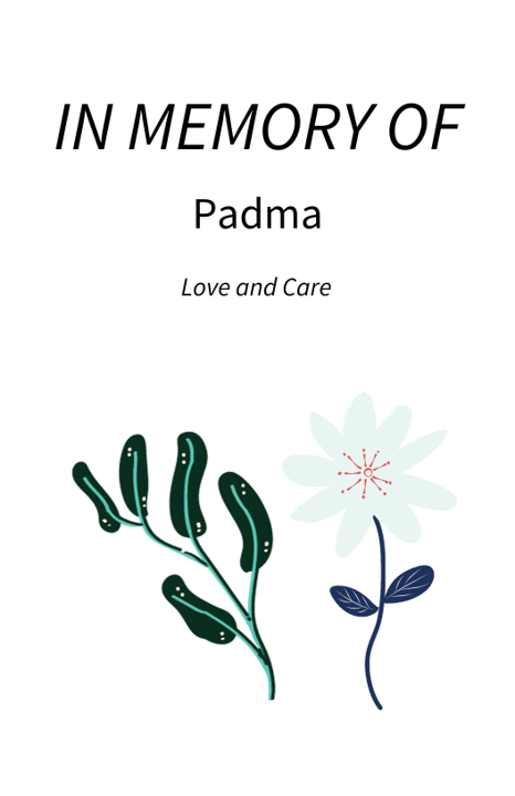 Photo shared for in memory of Padma