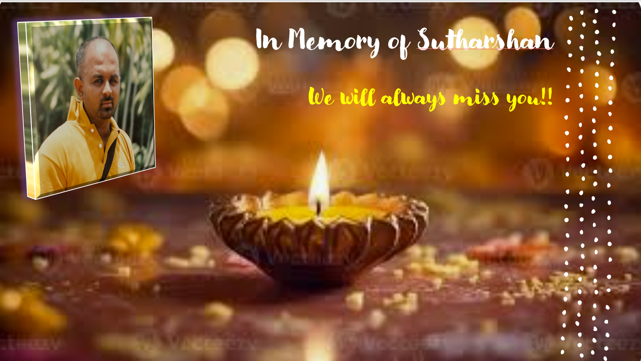 Photo shared for in memory of Sutharshan