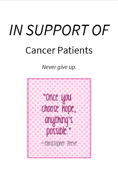 Photo shared for in support of Cancer Patients