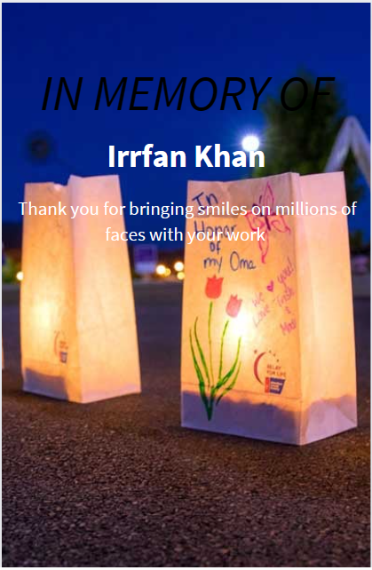 Photo shared for in support of Irrfan Khan