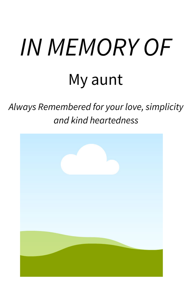 Photo shared for in memory of My aunt