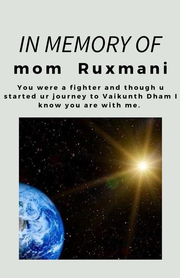 Photo shared for in memory of mom Ruxmani