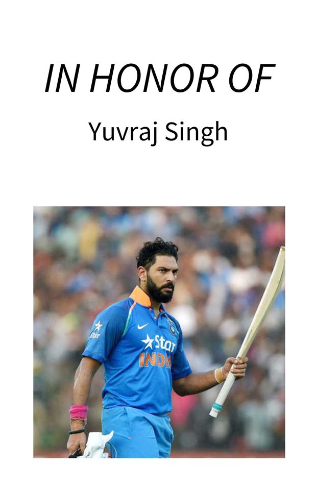 Photo shared for in honor of Yuvraj Singh