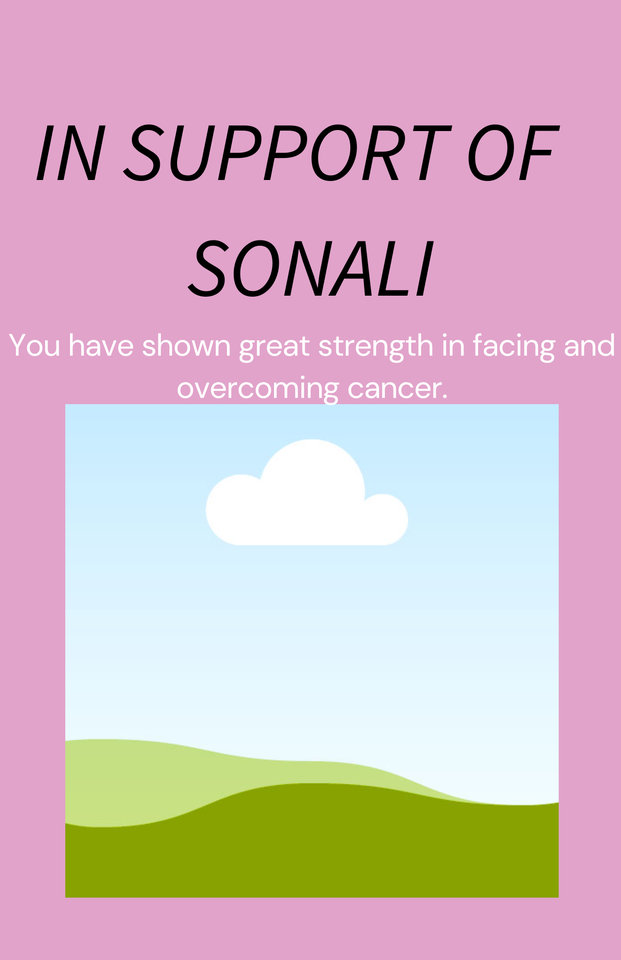Photo shared for in support of Sonali bendre