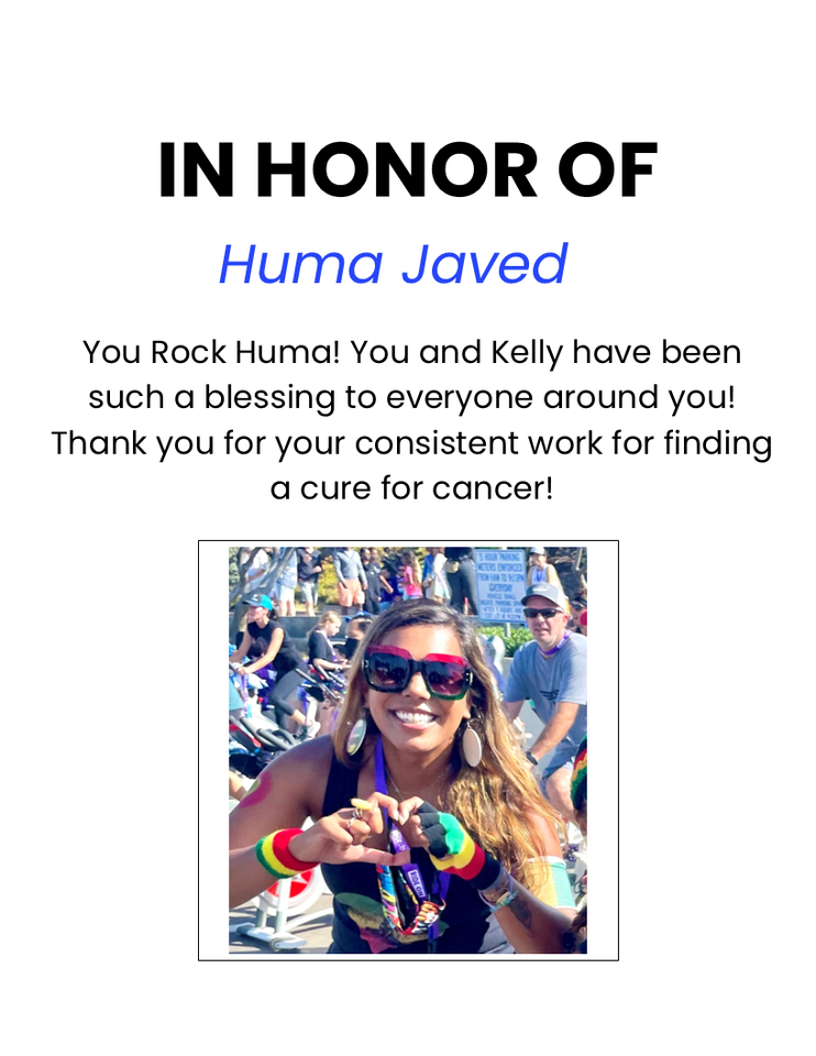 Photo shared for in honor of Huma Javed