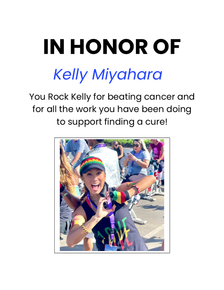 Photo shared for in honor of Kelly Miyahara