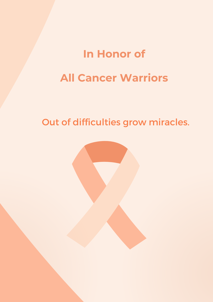 Photo shared for in support of ALL CANCER WARRIORS