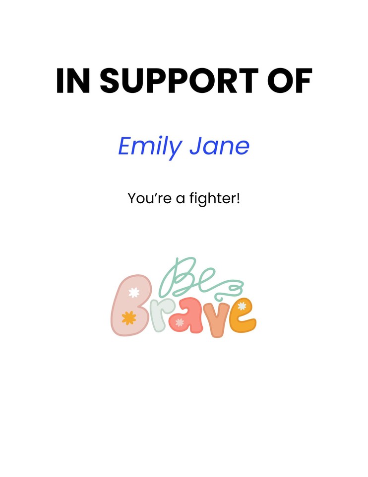 Photo shared for in support of Emily Jane
