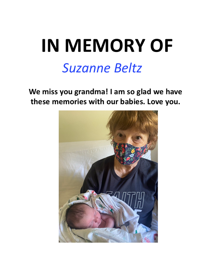 Photo shared for in memory of Suzanne Beltz