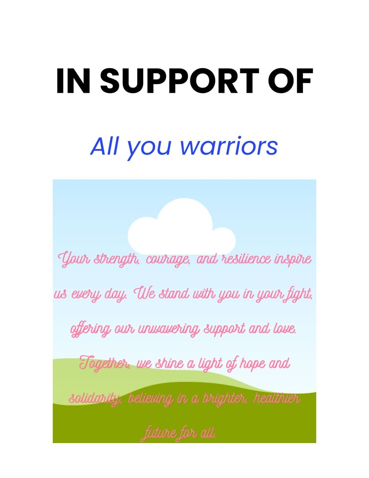 Photo shared for in support of All Cancer Patients