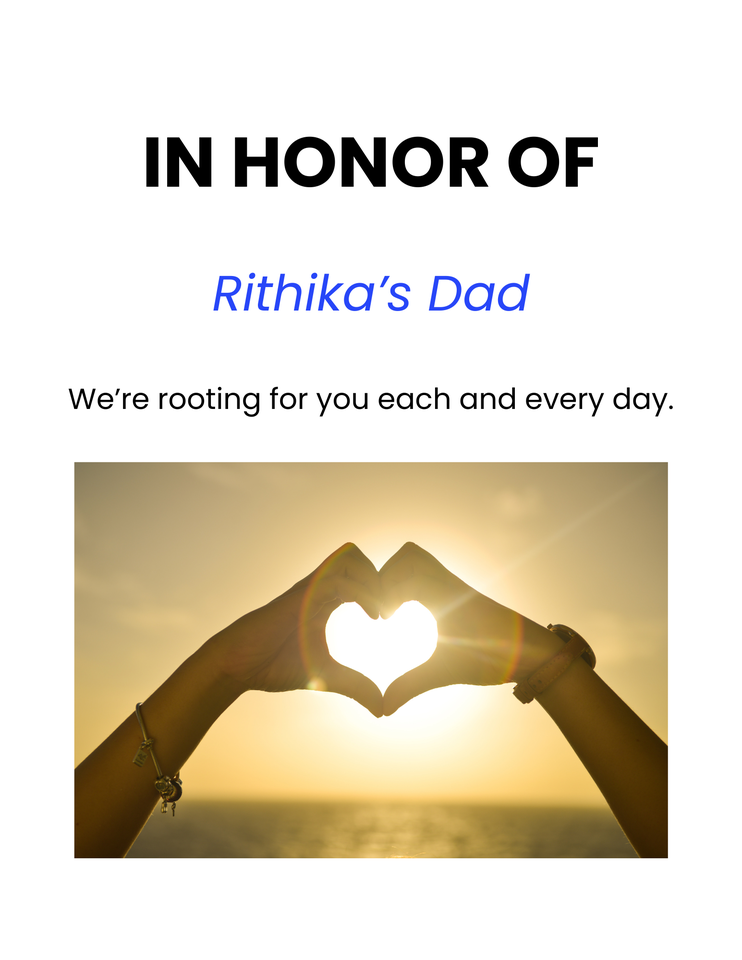 Photo shared for in support of Rithika's Dad