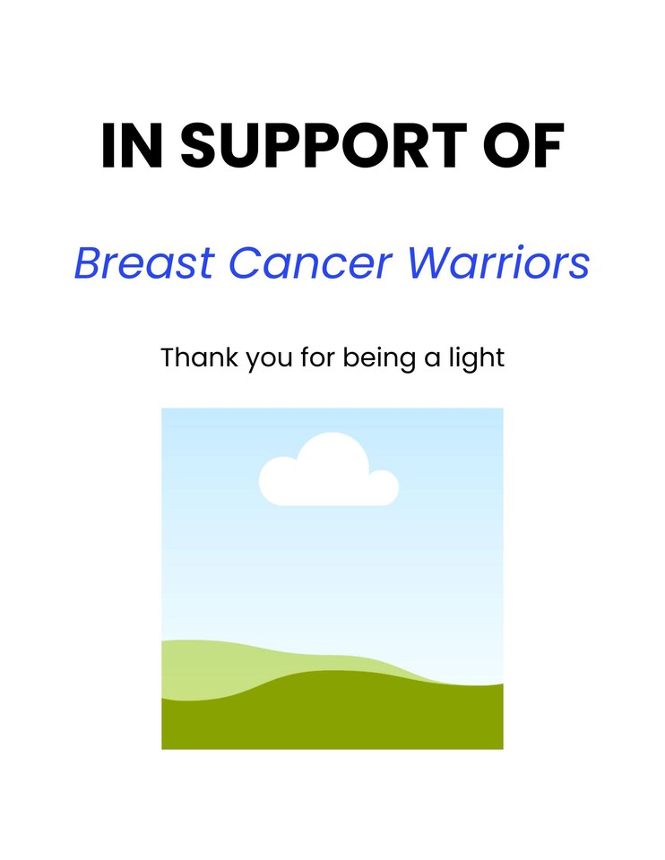 Photo shared for in support of Breast Cancer