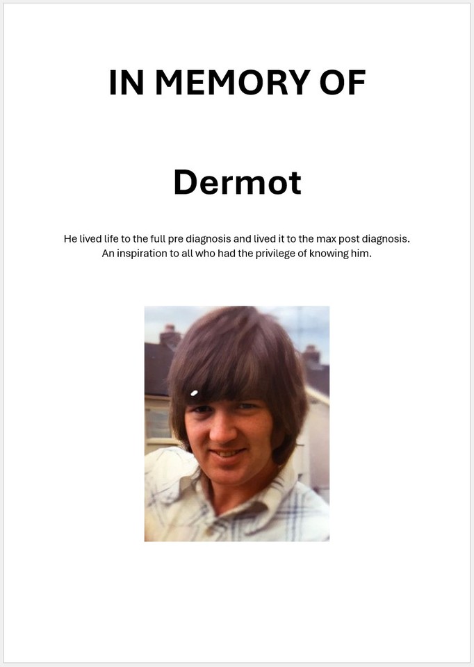 Photo shared for in memory of Dermot O'Brien