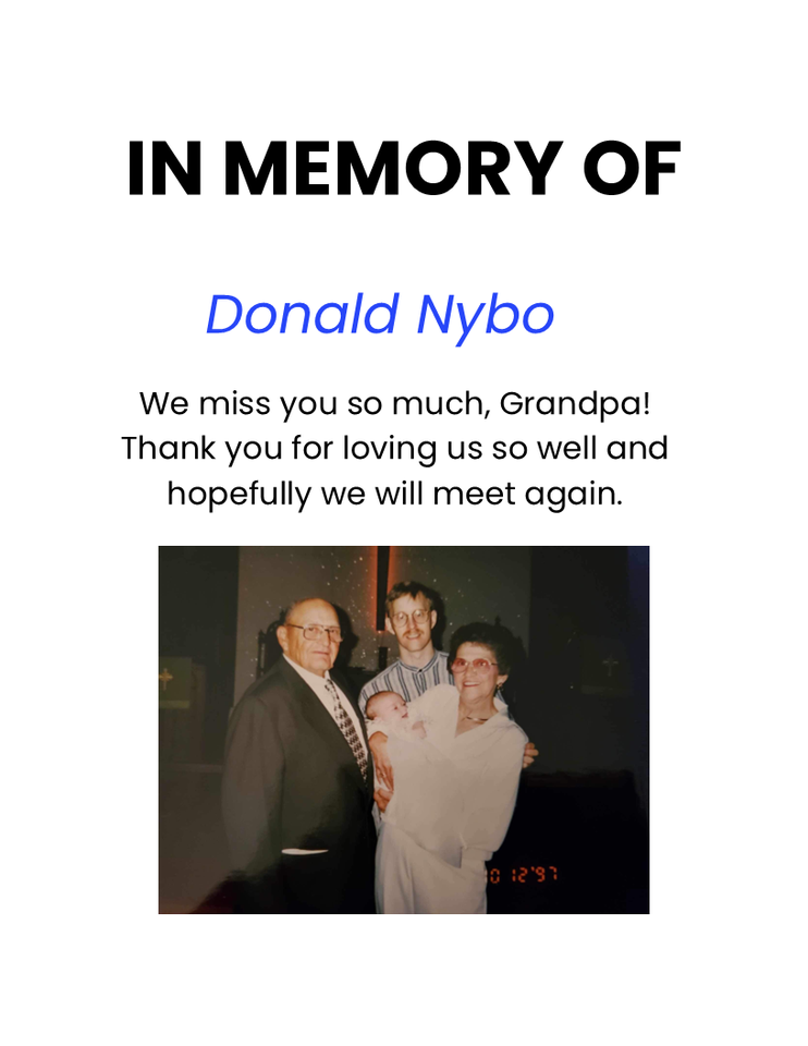 Photo shared for in memory of Donald Nybo