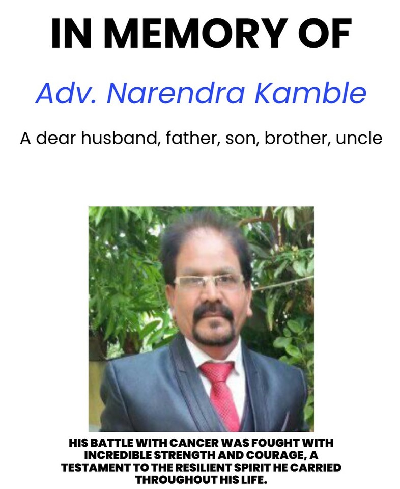 Photo shared for in support of Adv. Narendra Kamble