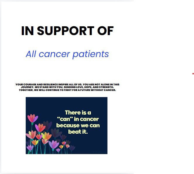Photo shared for in support of All cancer patients