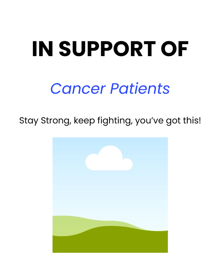 Photo shared for in support of Cancer Patients