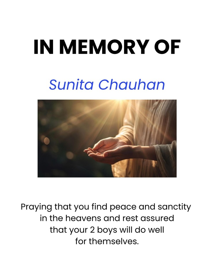 Photo shared for in memory of Sunita Chauhan