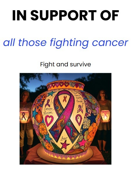 Photo shared for in support of Cancer fighters