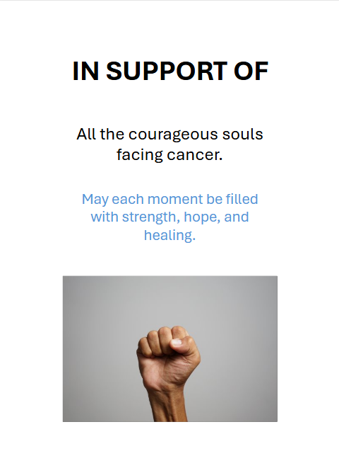 Photo shared for in support of the courageous souls