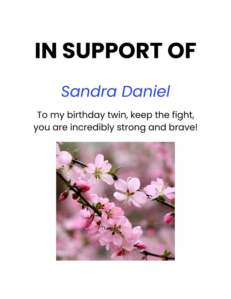 Photo shared for in support of Sandra Daniel