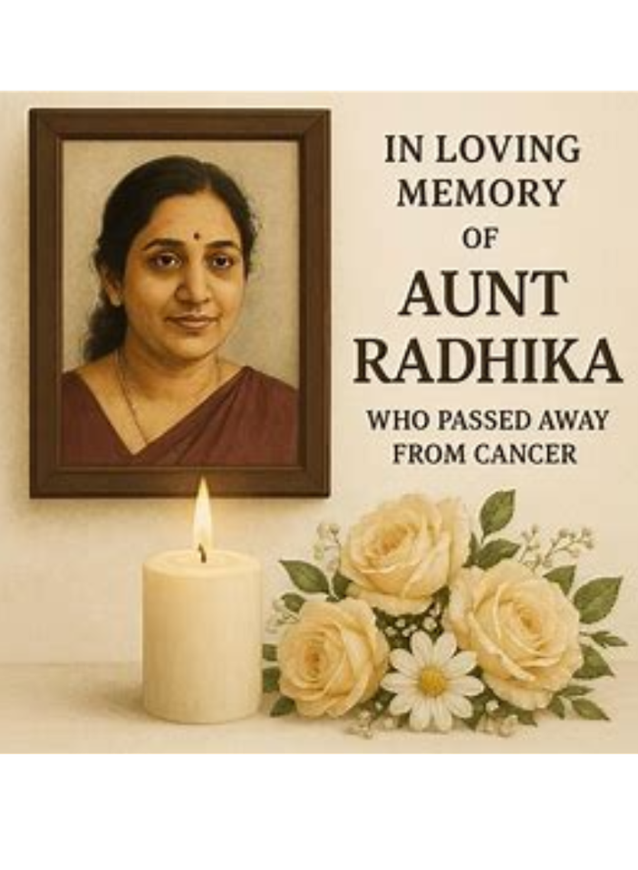 Photo shared for in memory of Radhika